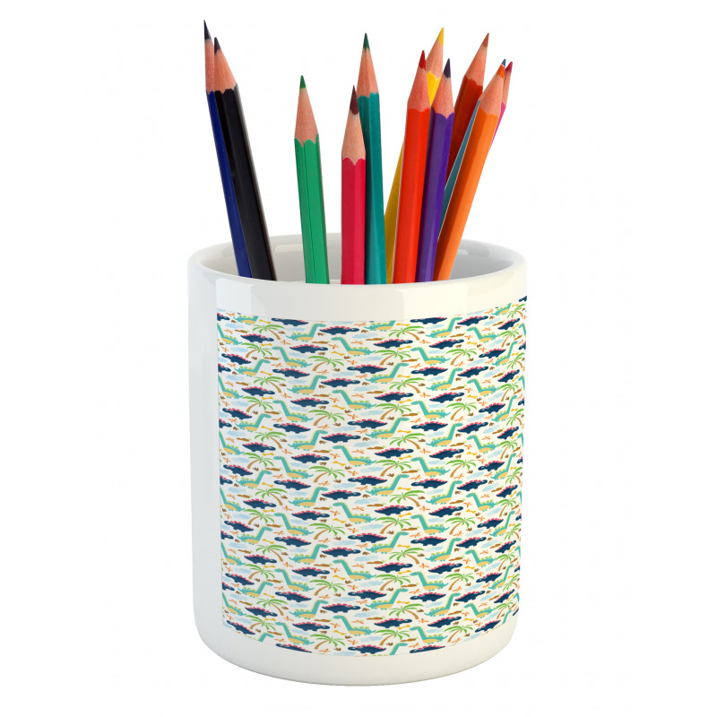 Dinosaurs Funny Doodle Pencil Pen Holder