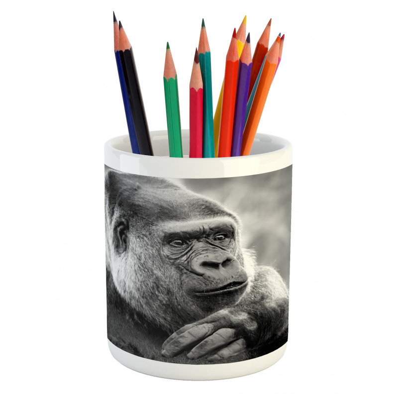 Close up Shot Ape Animal Pencil Pen Holder