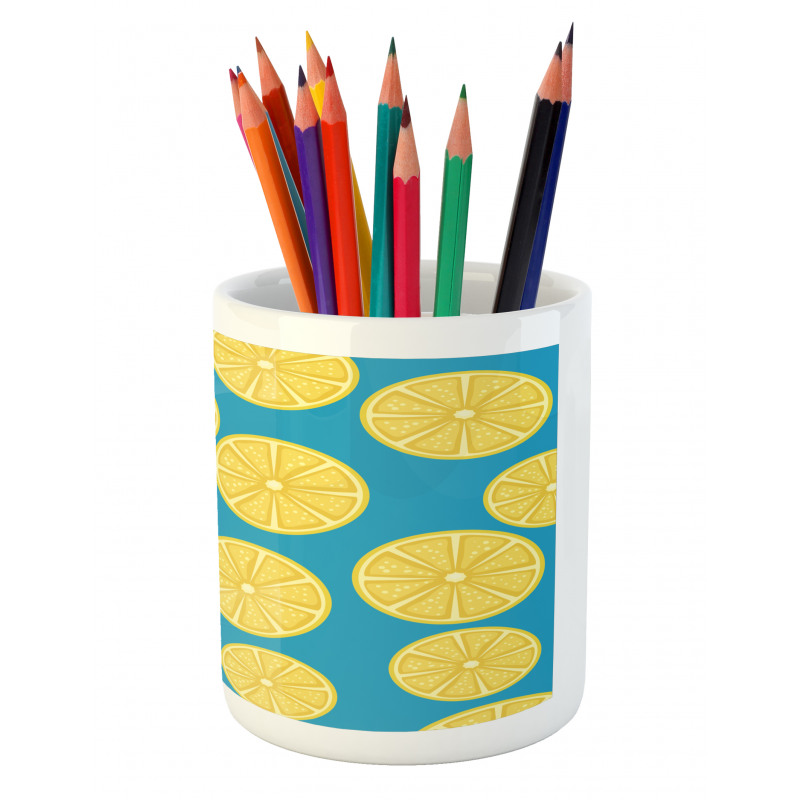 Vivid Citrus Slices Art Pencil Pen Holder