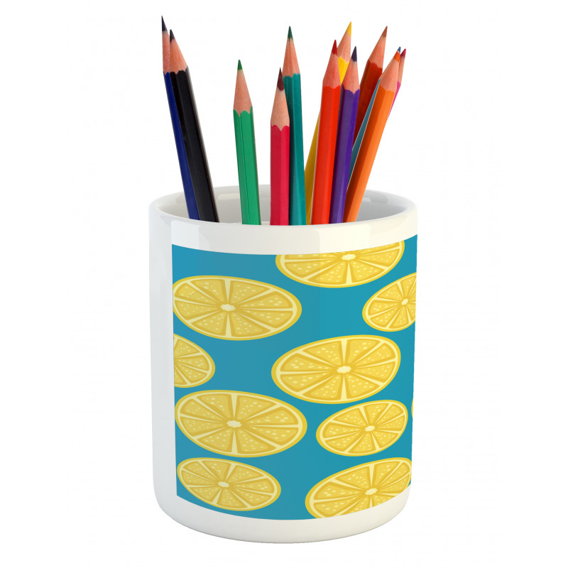 Vivid Citrus Slices Art Pencil Pen Holder