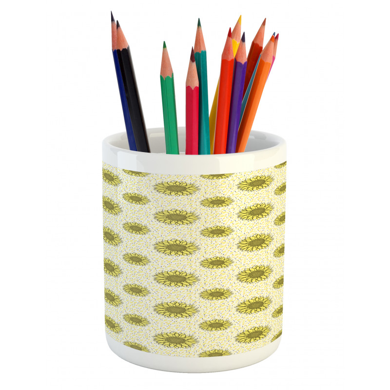 Sunflowers Spots Pencil Pen Holder