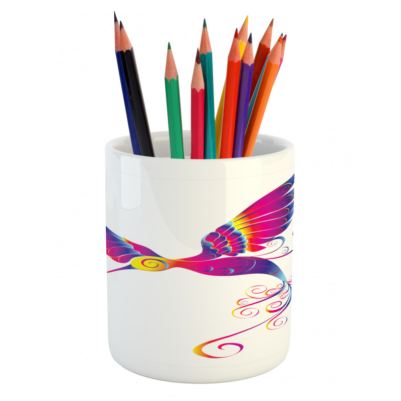 Feather Hummingbird Pencil Pen Holder