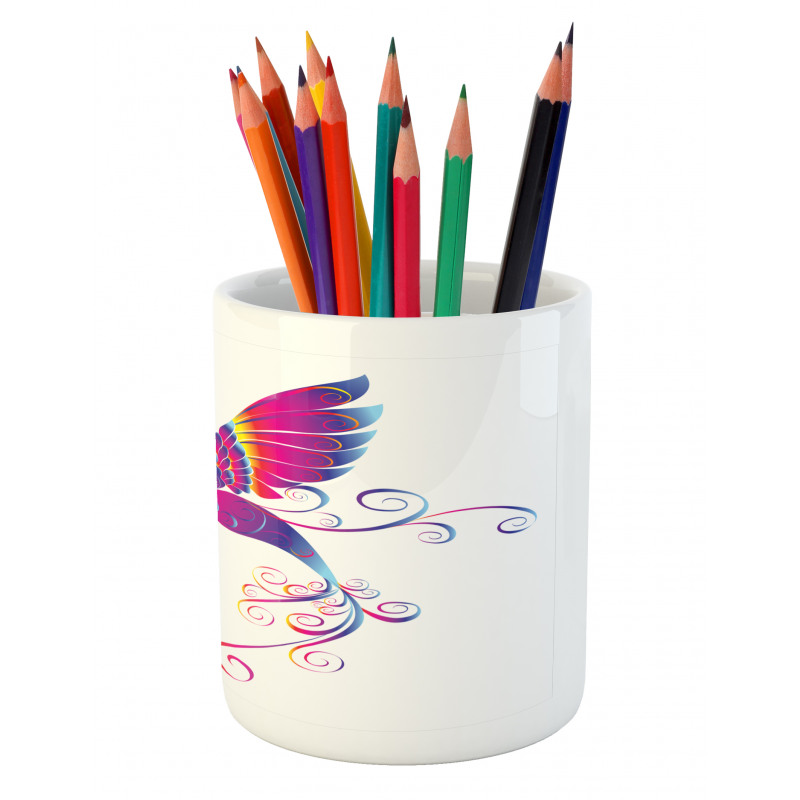 Feather Hummingbird Pencil Pen Holder