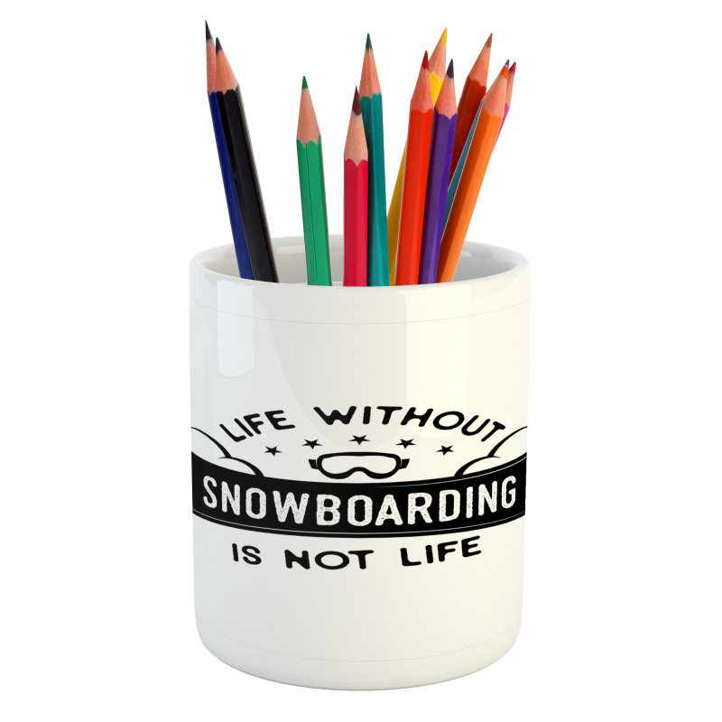 Snowboarding Calligraphy Pencil Pen Holder