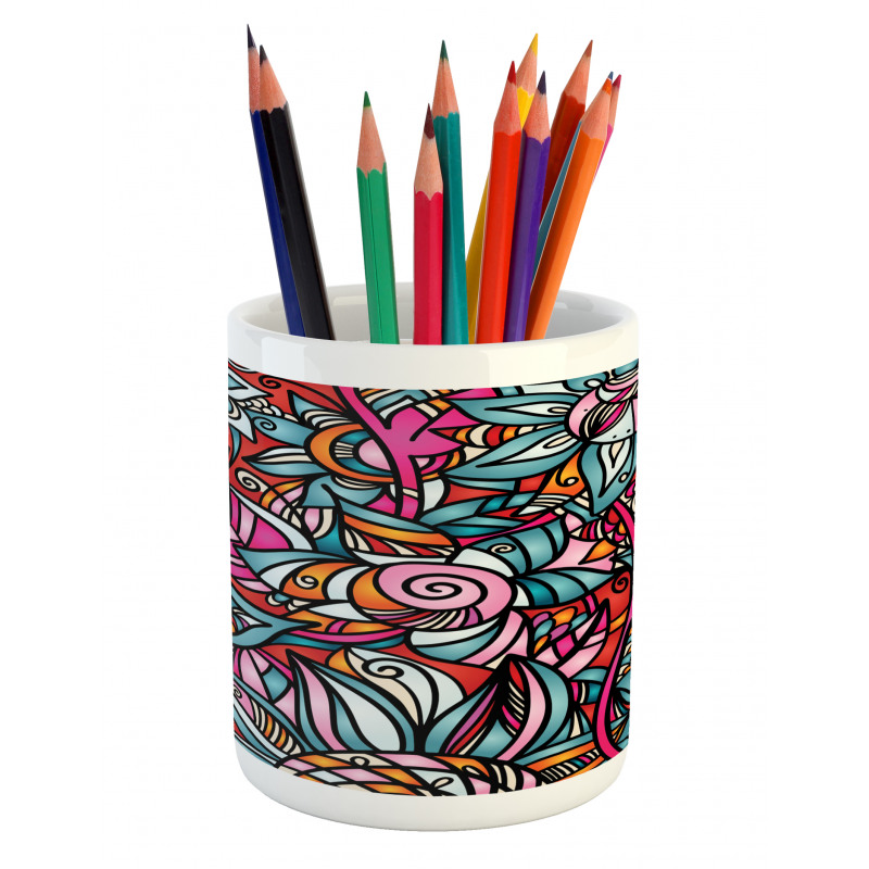 Abstract Sunflower Pencil Pen Holder