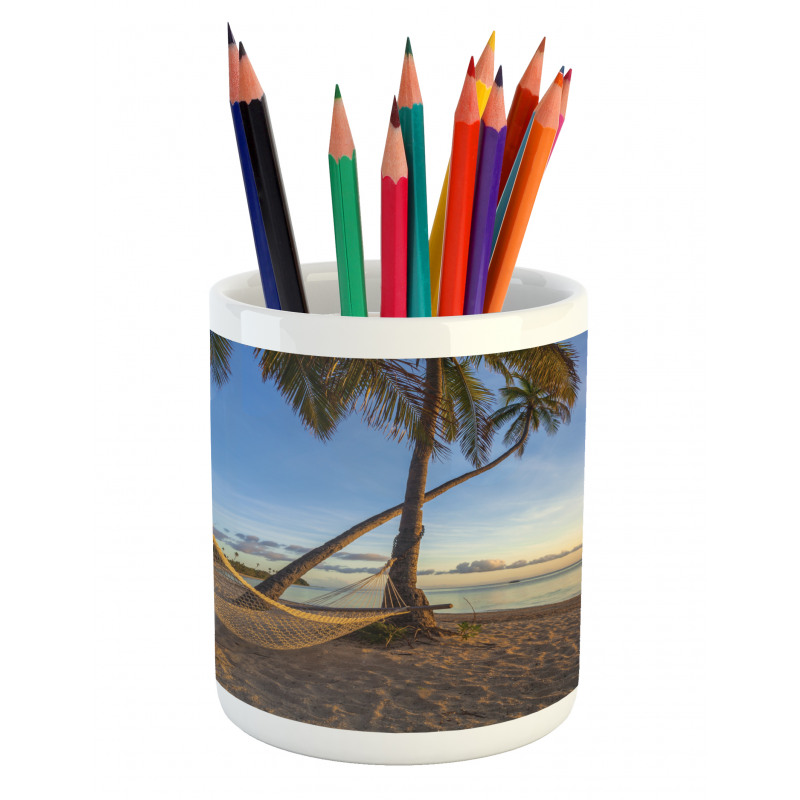 Summer Time Hammock on a Beach Pencil Pen Holder