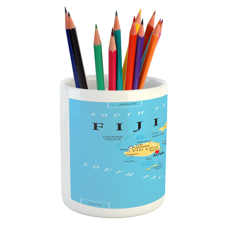 Political Map Capital Suva Pencil Pen Holder