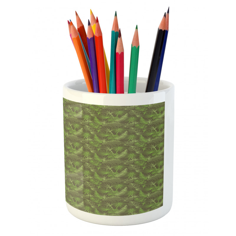 Palm Trees Leaves Pencil Pen Holder