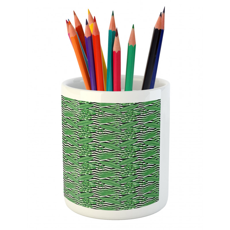 Leaves on Zigzags Pencil Pen Holder