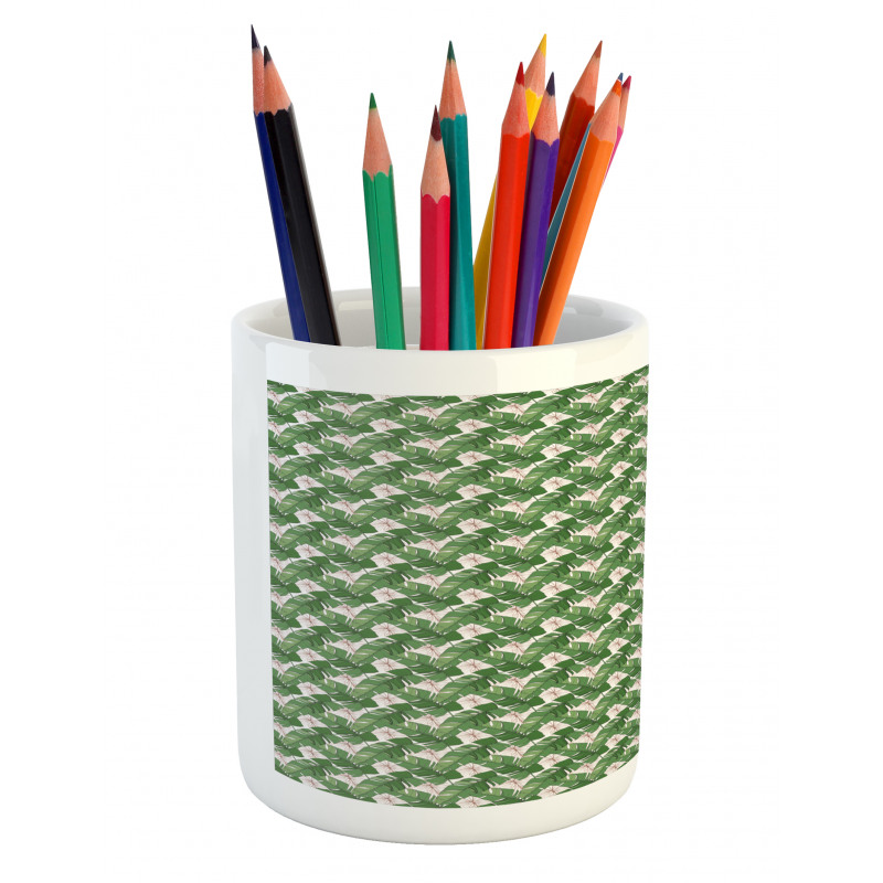 Leafy Exotic Garden Pencil Pen Holder