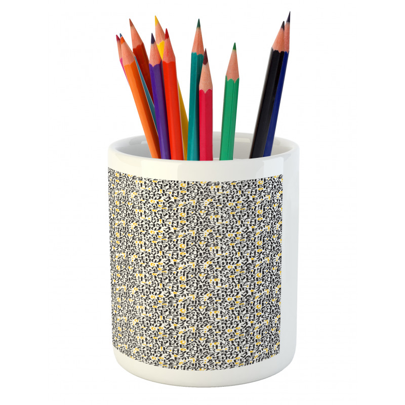 Typography and Numerals Pencil Pen Holder