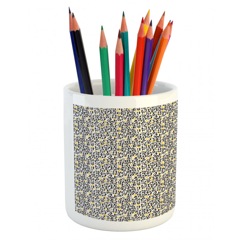 Typography and Numerals Pencil Pen Holder