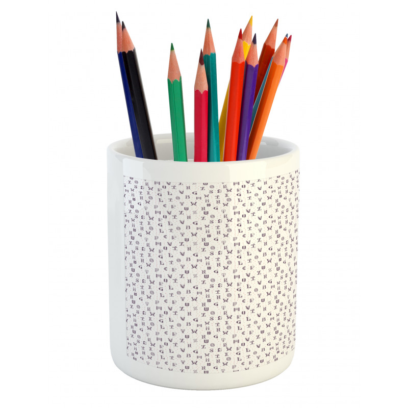 Ornate Typography Pencil Pen Holder