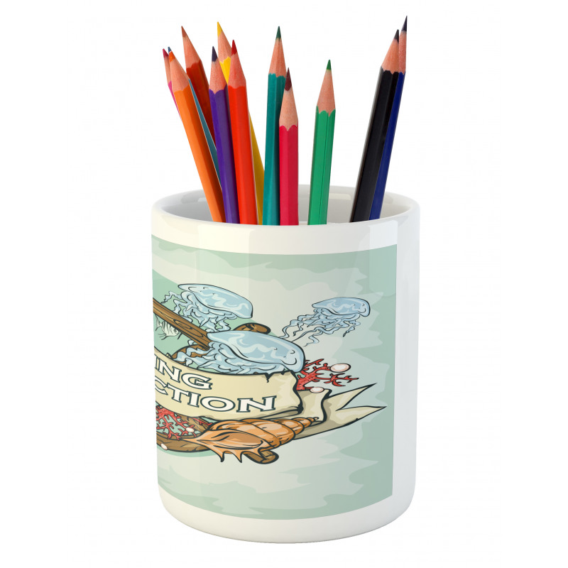 Fishing Sea Food Pencil Pen Holder