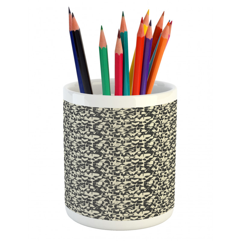 Grunge Capital Letters Pencil Pen Holder