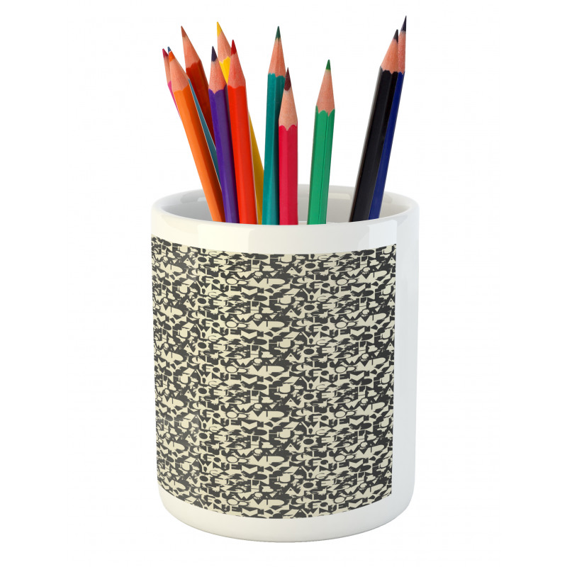 Grunge Capital Letters Pencil Pen Holder