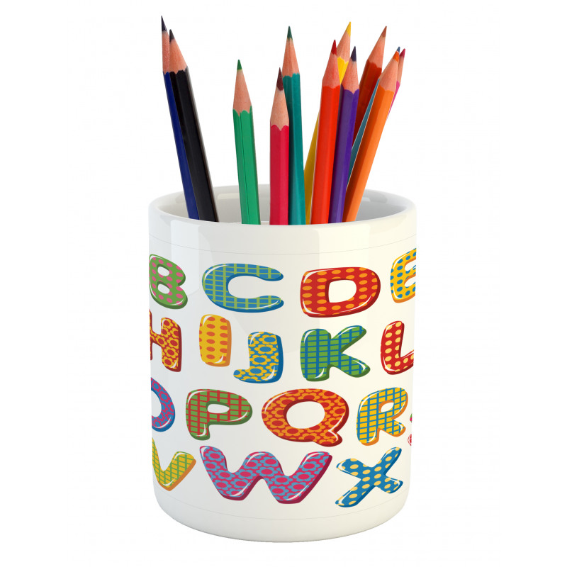 Funny Lettering Pattern Pencil Pen Holder