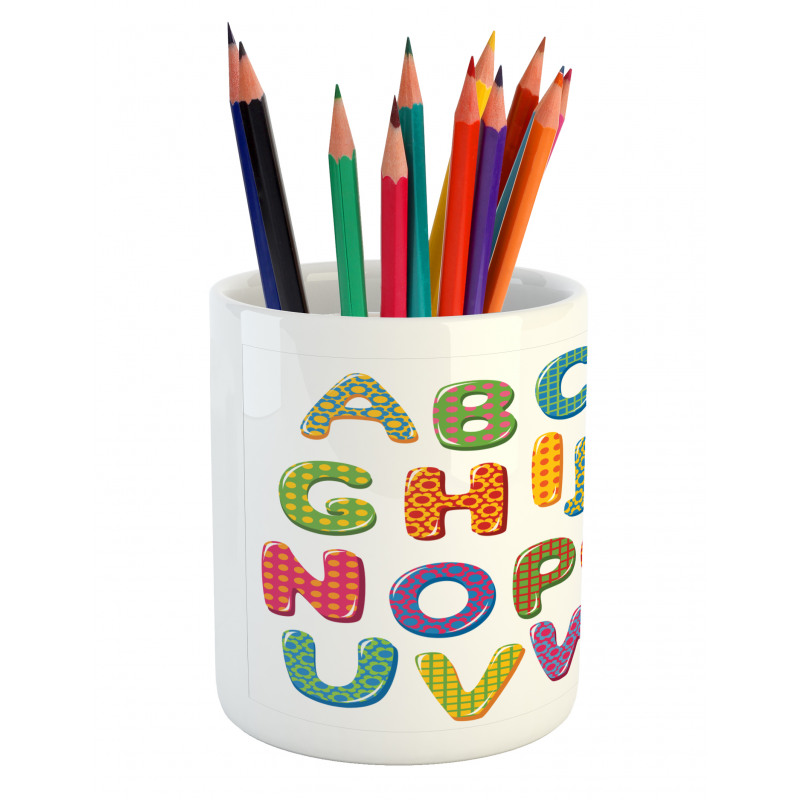 Funny Lettering Pattern Pencil Pen Holder