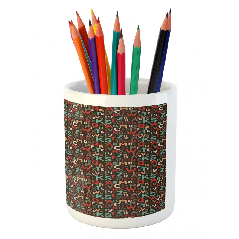 Various Colored Letters Pencil Pen Holder