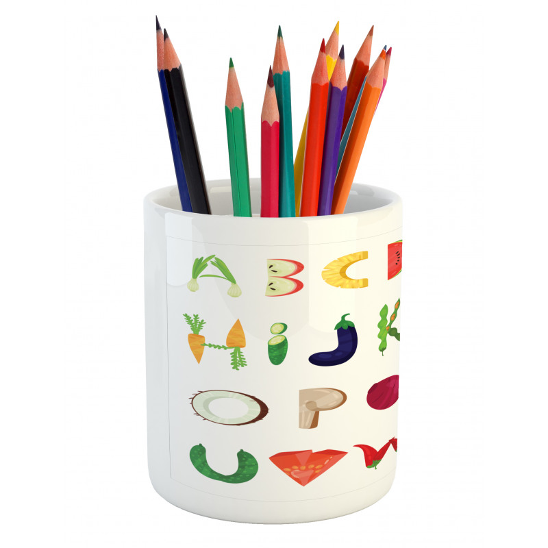 Vegetable Fruit Letters Pencil Pen Holder