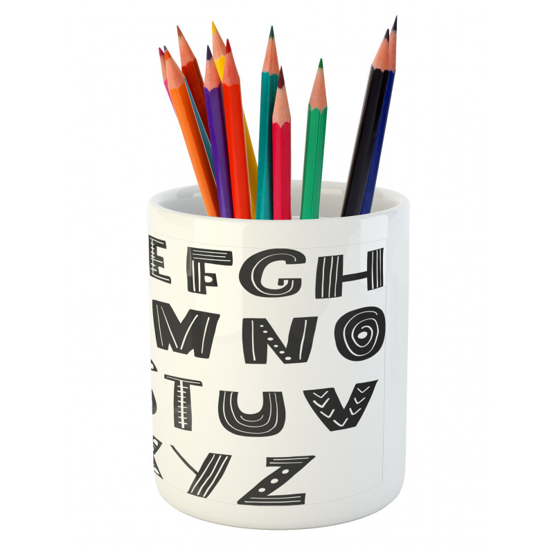 Abstract Modern Letters Pencil Pen Holder