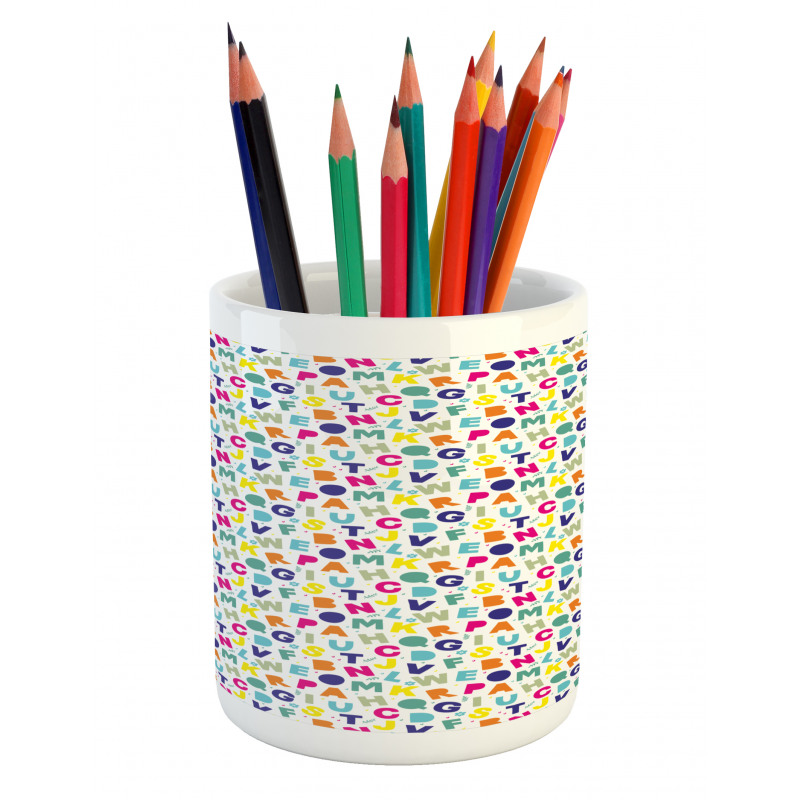 Simple Colorful Letters Pencil Pen Holder