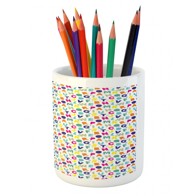 Simple Colorful Letters Pencil Pen Holder