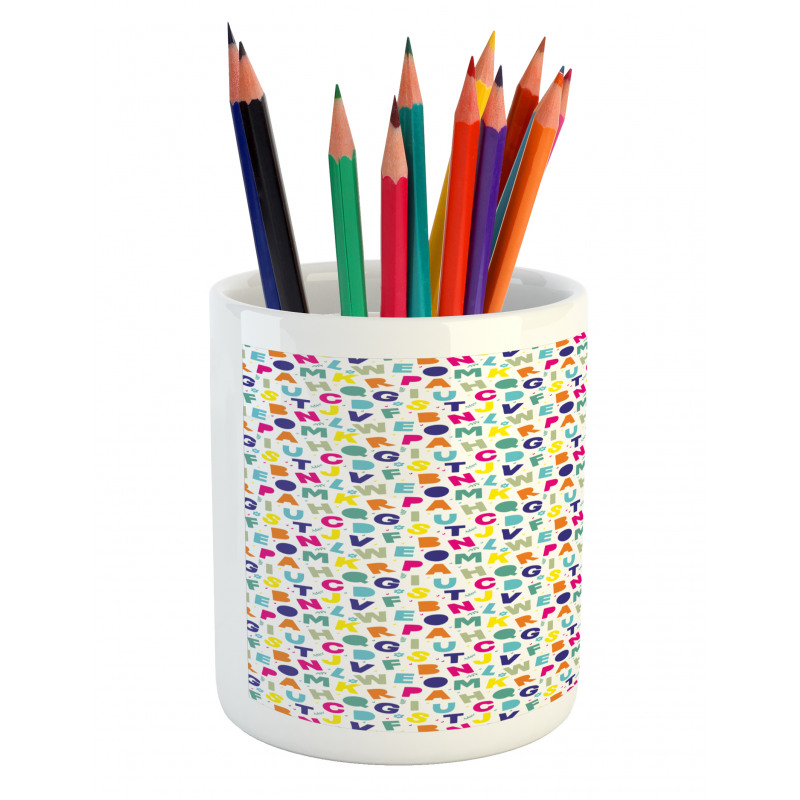 Simple Colorful Letters Pencil Pen Holder