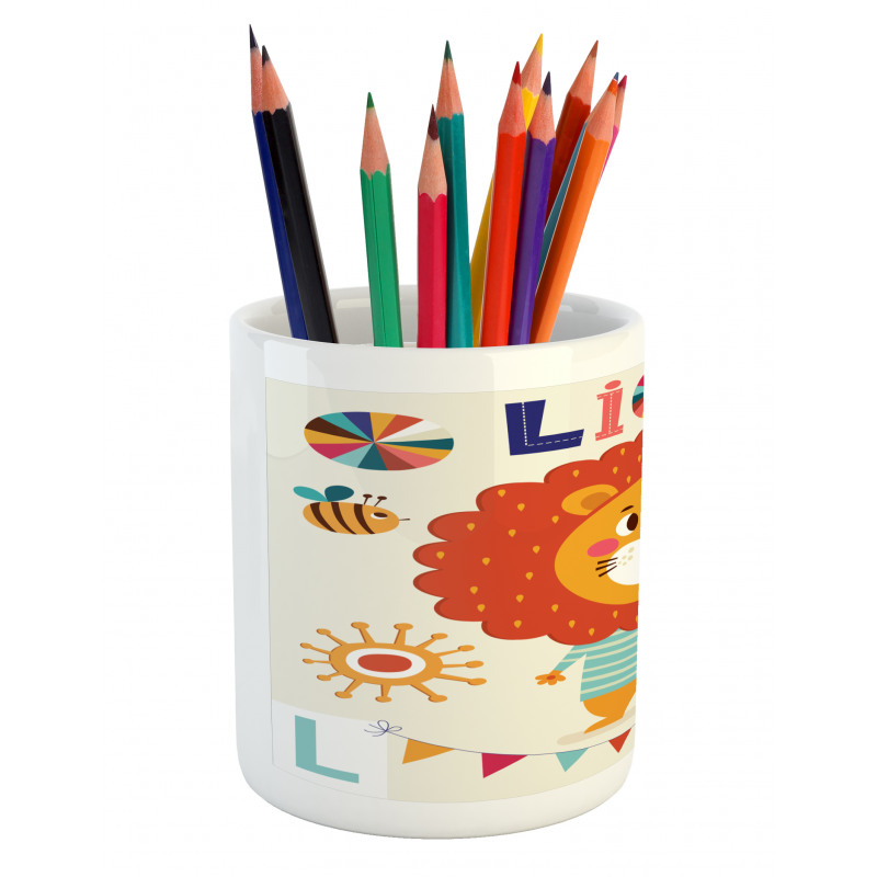 Cartoon Letters Lion for L Pencil Pen Holder