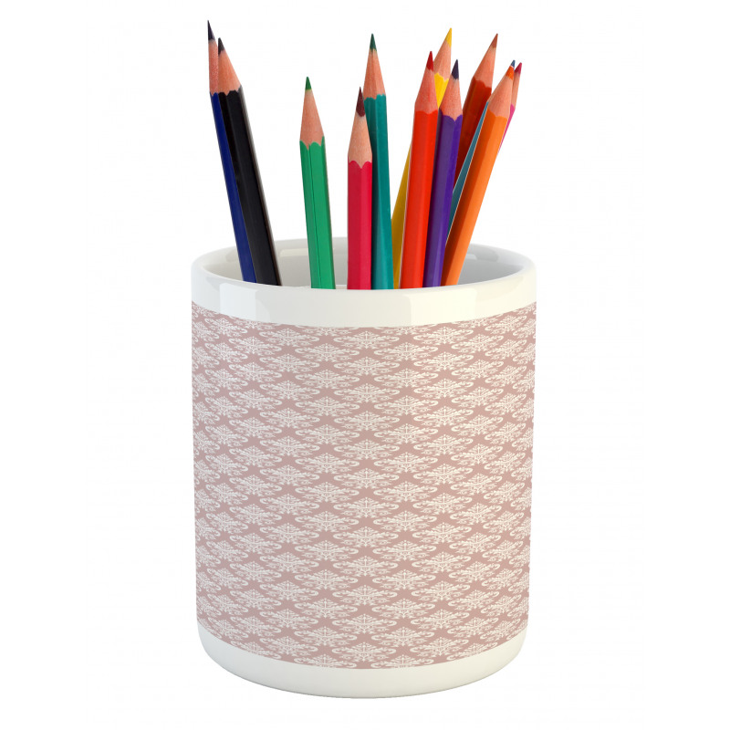 Abstract Monochrome Floral Pencil Pen Holder