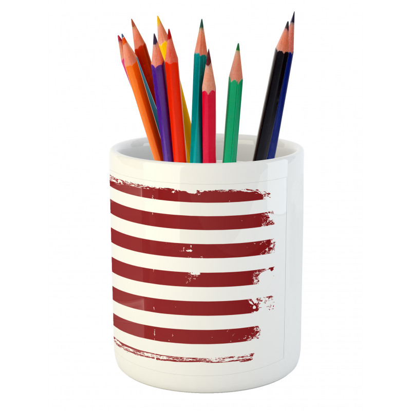 Grungy Old Glory USA Pencil Pen Holder