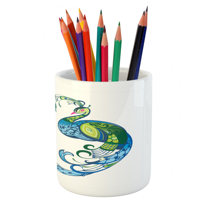 Colorful Peacock Tropic Pencil Pen Holder