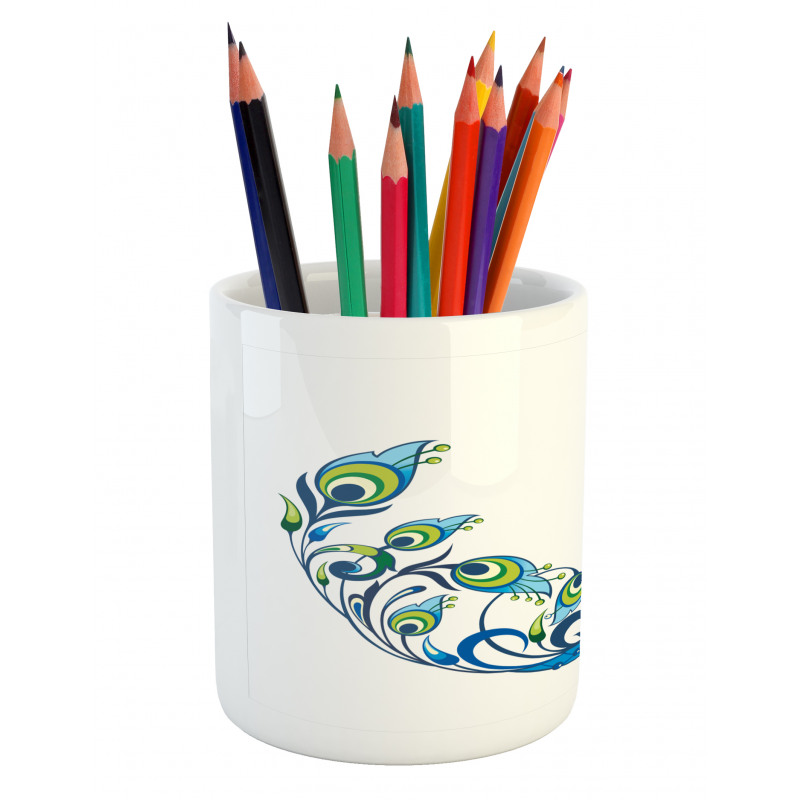 Colorful Peacock Tropic Pencil Pen Holder