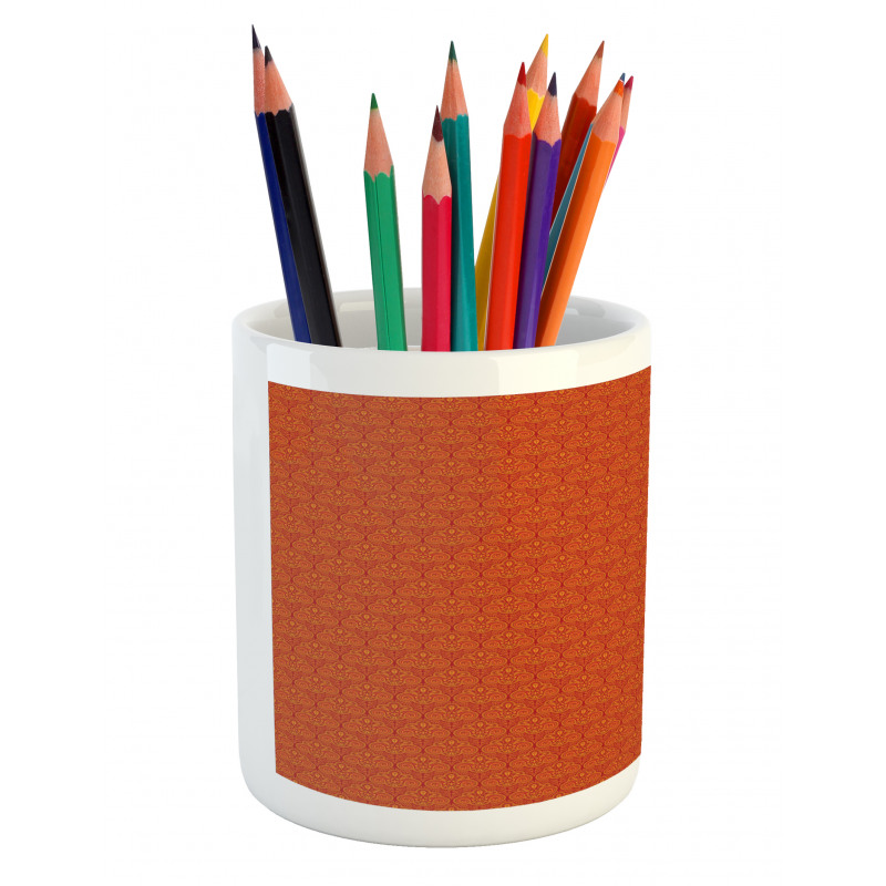 Warm Colors Tradition Ornate Pencil Pen Holder