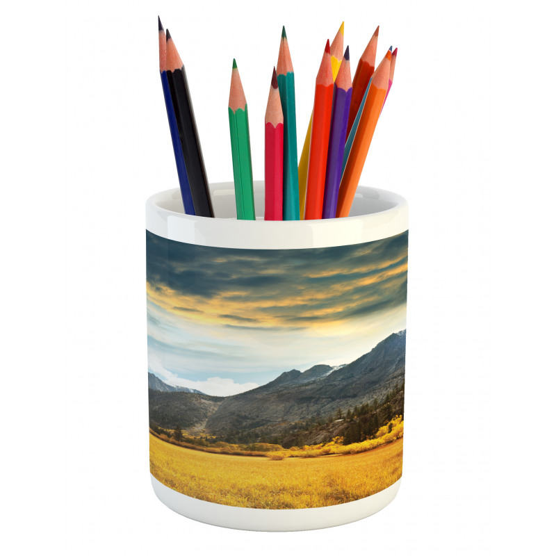 Mountain Grassland Sun Pencil Pen Holder