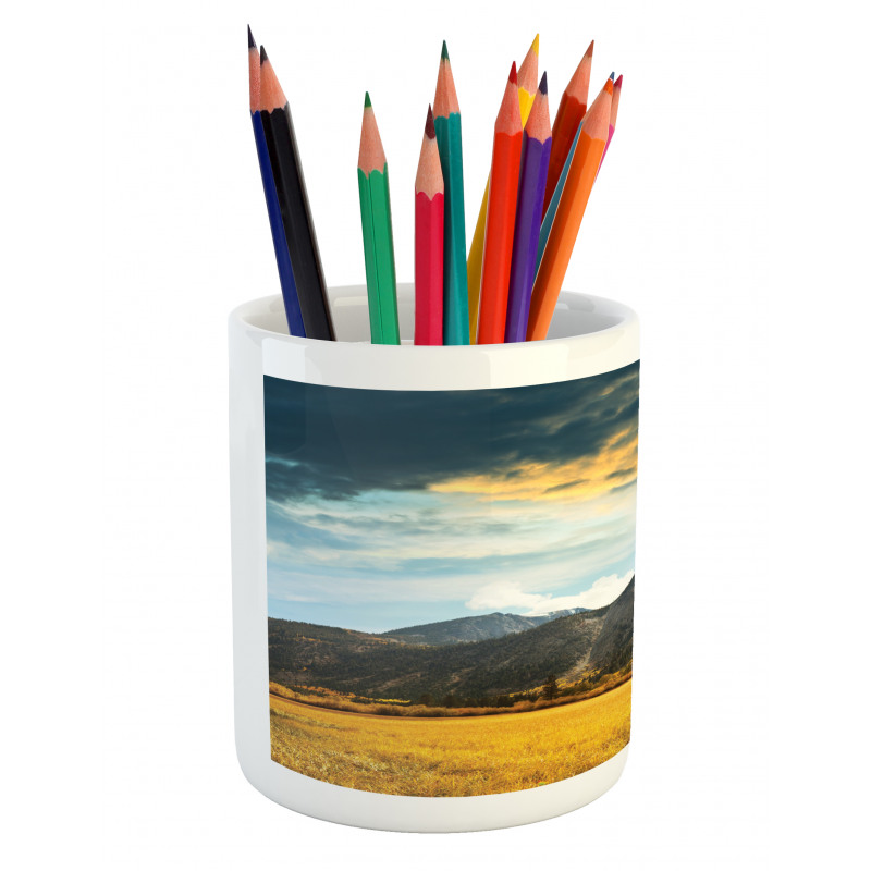 Mountain Grassland Sun Pencil Pen Holder