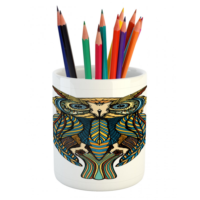 Bohemian Artwork Bird Pencil Pen Holder