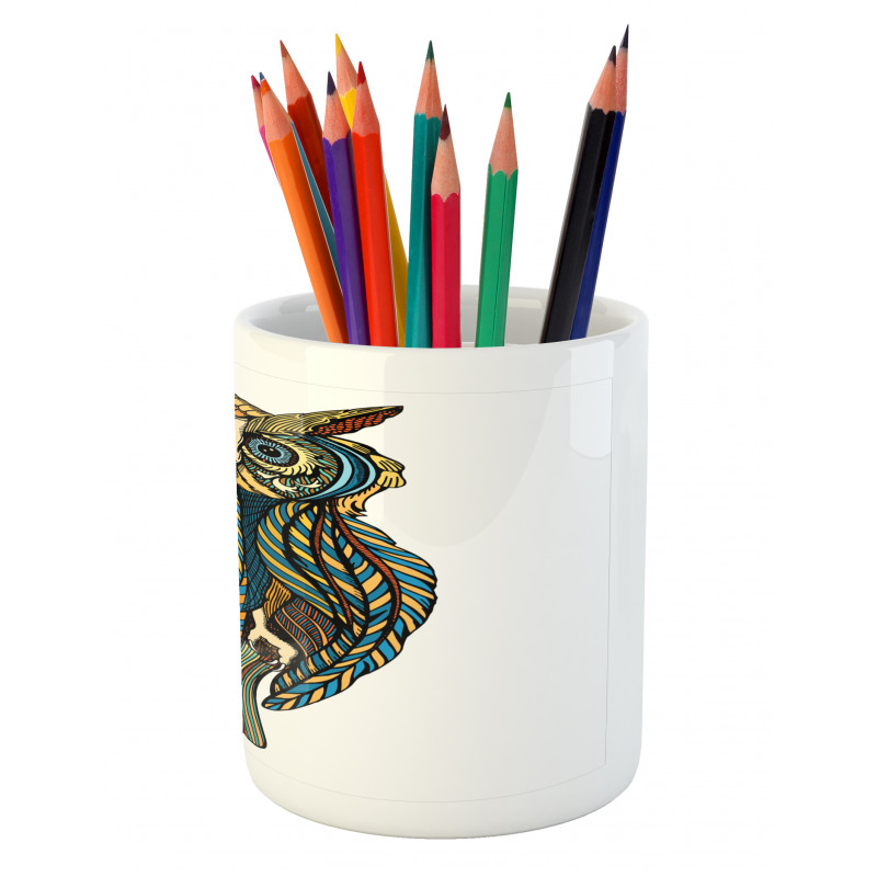 Bohemian Artwork Bird Pencil Pen Holder