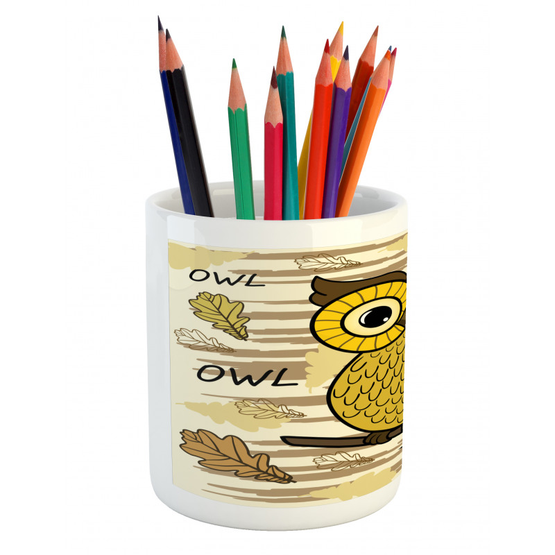 Calligraphic Fall Leaves Pencil Pen Holder