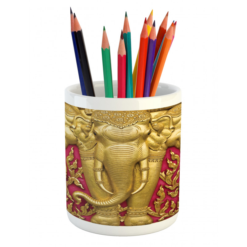 Thai Art Building Door Pencil Pen Holder