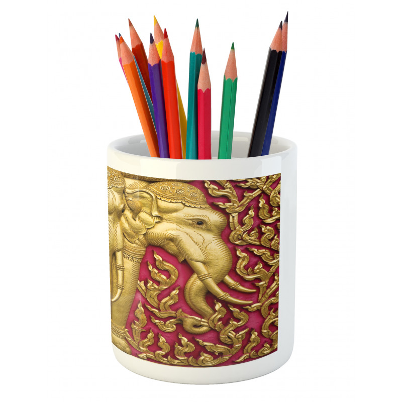 Thai Art Building Door Pencil Pen Holder