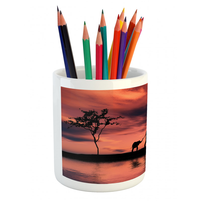 Safari Wild Animals Pencil Pen Holder