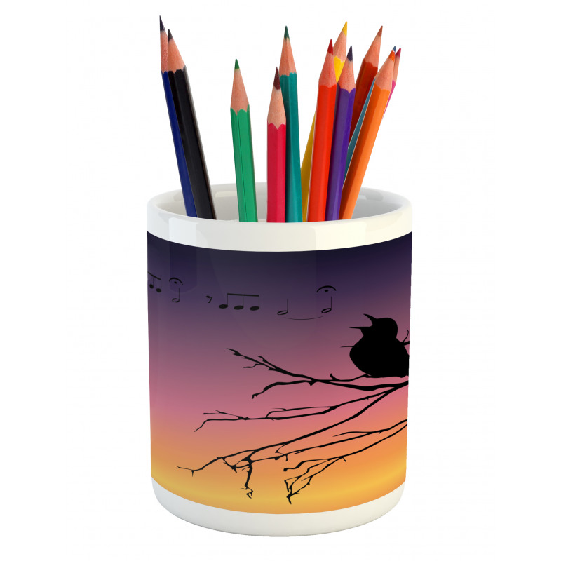 Gradient Sunrise Bird Pencil Pen Holder