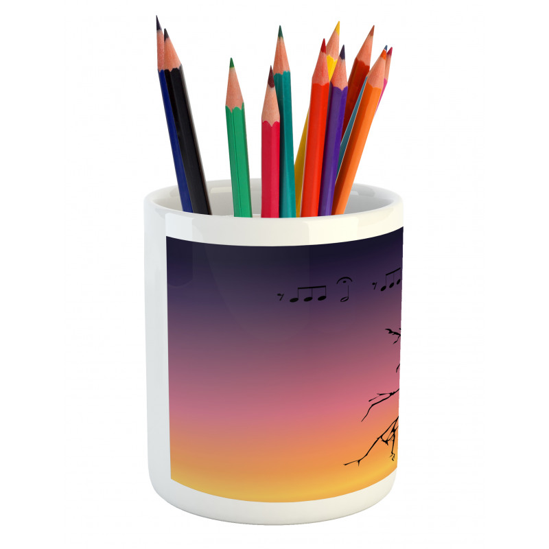 Gradient Sunrise Bird Pencil Pen Holder