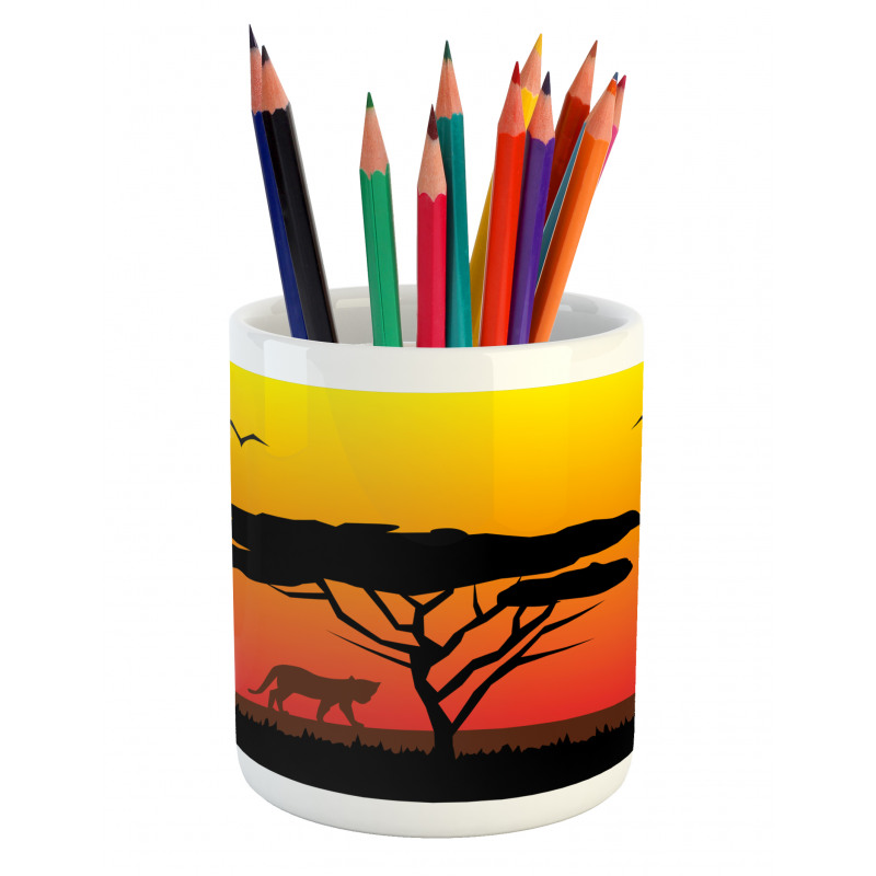 Savannah Animals Sunset Pencil Pen Holder