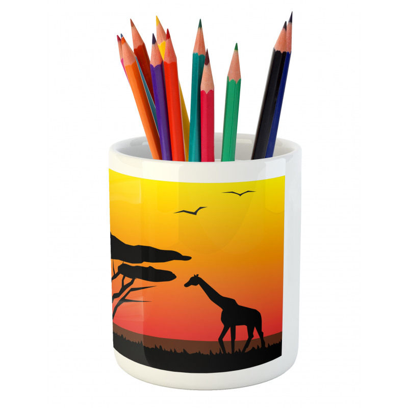 Savannah Animals Sunset Pencil Pen Holder