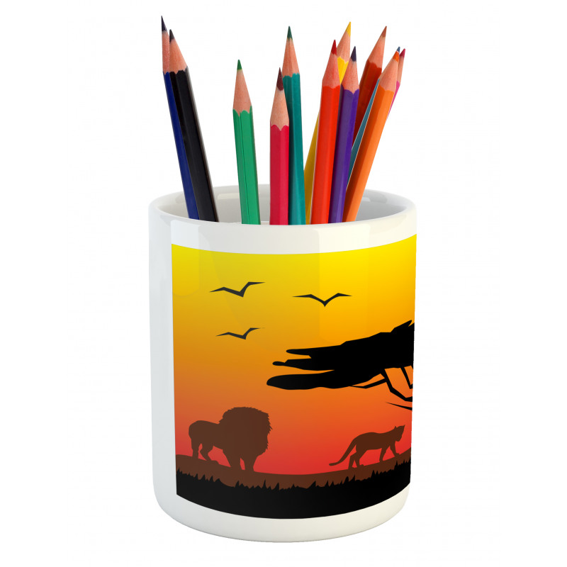 Savannah Animals Sunset Pencil Pen Holder