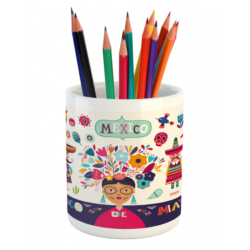 Mexican Cultural Art Pencil Pen Holder