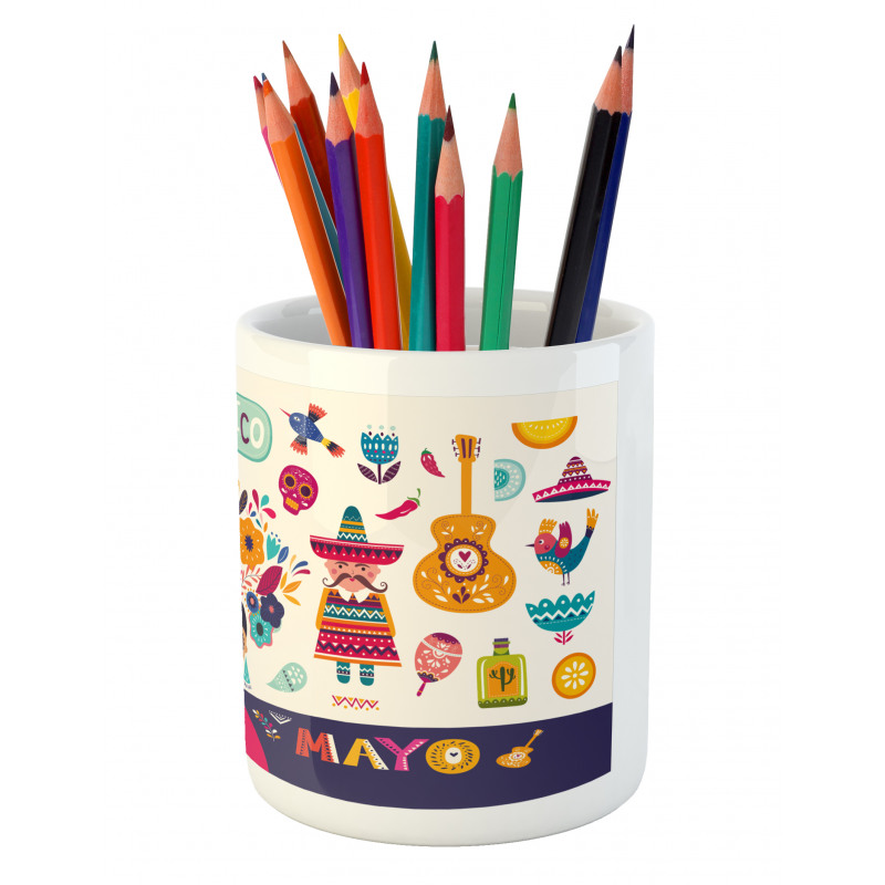 Mexican Cultural Art Pencil Pen Holder