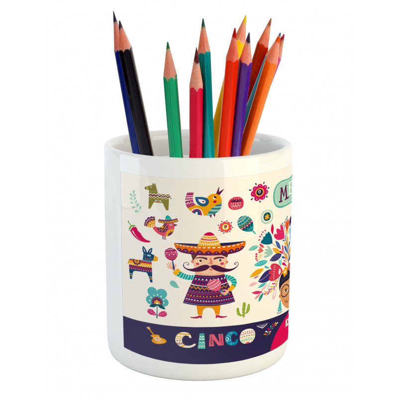 Mexican Cultural Art Pencil Pen Holder